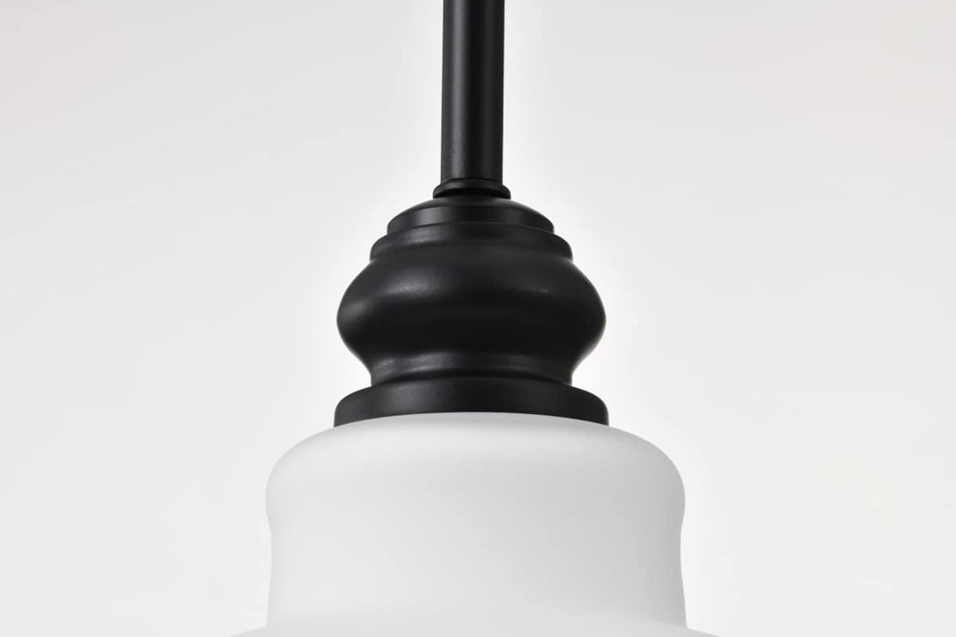 Pendant Nuvo 60-8026 Russel - 14 Inch Pendant - Matte Black with Satin White Glass Nuvo