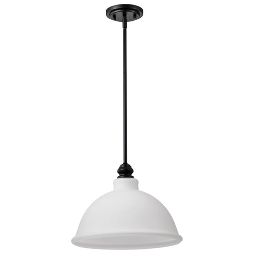 Pendant Nuvo 60-8026 Russel - 14 Inch Pendant - Matte Black with Satin White Glass Nuvo