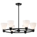 Chandelier Nuvo 60-8027 Russel - 6 Light Chandelier - Matte Black with Satin White Glass Nuvo