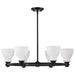 Chandelier Nuvo 60-8027 Russel - 6 Light Chandelier - Matte Black with Satin White Glass Nuvo