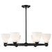 Chandelier Nuvo 60-8027 Russel - 6 Light Chandelier - Matte Black with Satin White Glass Nuvo
