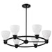 Chandelier Nuvo 60-8027 Russel - 6 Light Chandelier - Matte Black with Satin White Glass Nuvo