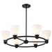 Chandelier Nuvo 60-8027 Russel - 6 Light Chandelier - Matte Black with Satin White Glass Nuvo
