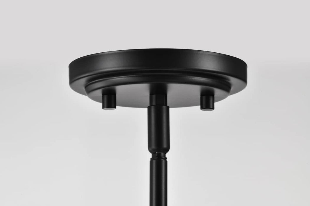 Chandelier Nuvo 60-8027 Russel - 6 Light Chandelier - Matte Black with Satin White Glass Nuvo