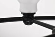 Chandelier Nuvo 60-8027 Russel - 6 Light Chandelier - Matte Black with Satin White Glass Nuvo