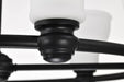 Chandelier Nuvo 60-8027 Russel - 6 Light Chandelier - Matte Black with Satin White Glass Nuvo