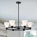 Chandelier Nuvo 60-8027 Russel - 6 Light Chandelier - Matte Black with Satin White Glass Nuvo
