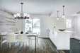 Chandelier Nuvo 60-8027 Russel - 6 Light Chandelier - Matte Black with Satin White Glass Nuvo