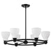 Chandelier Nuvo 60-8027 Russel - 6 Light Chandelier - Matte Black with Satin White Glass Nuvo