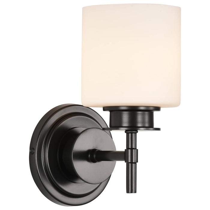 Vanity Nuvo 60-8031 Warren - 1 Light Vanity - Gun Metal with Satin White Glass - Gun Metal Finish Nuvo