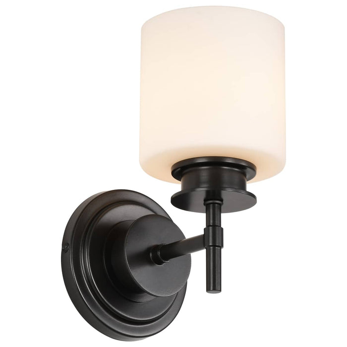 Vanity Nuvo 60-8031 Warren - 1 Light Vanity - Gun Metal with Satin White Glass - Gun Metal Finish Nuvo