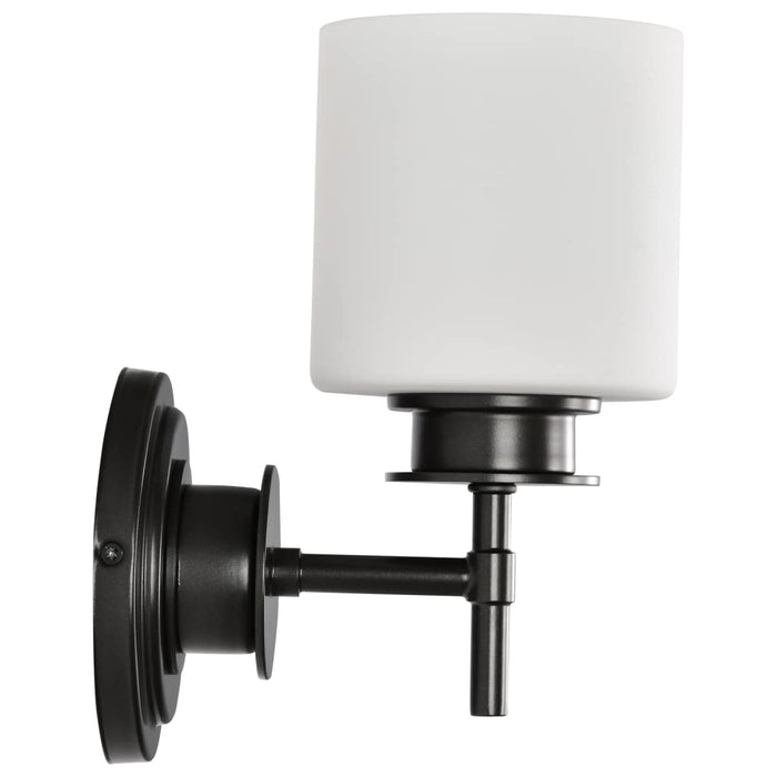 Vanity Nuvo 60-8031 Warren - 1 Light Vanity - Gun Metal with Satin White Glass - Gun Metal Finish Nuvo