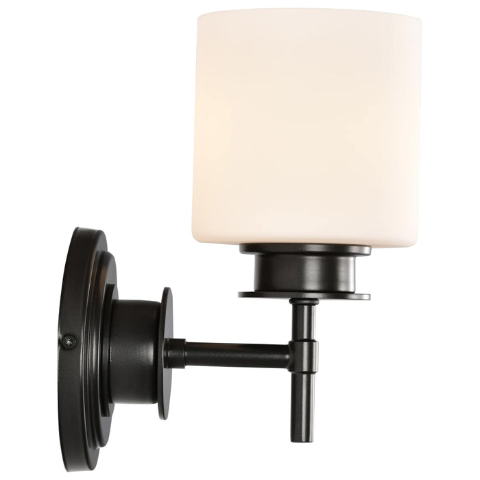 Vanity Nuvo 60-8031 Warren - 1 Light Vanity - Gun Metal with Satin White Glass - Gun Metal Finish Nuvo