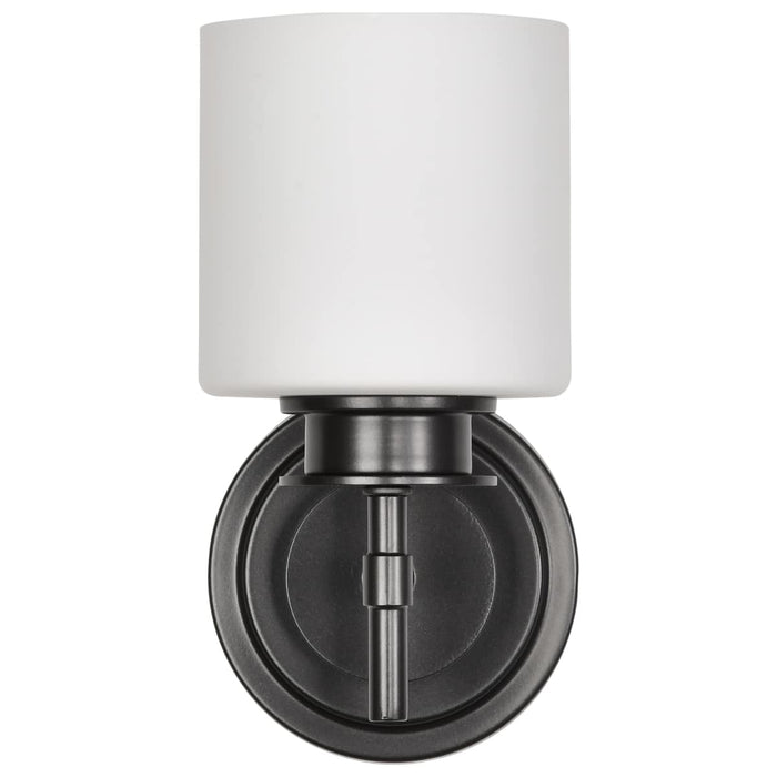 Vanity Nuvo 60-8031 Warren - 1 Light Vanity - Gun Metal with Satin White Glass - Gun Metal Finish Nuvo