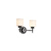 Vanity Nuvo 60-8032 Warren - 2 Light Vanity - Gun Metal with Satin White Glass - Gun Metal Finish Nuvo