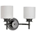 Vanity Nuvo 60-8032 Warren - 2 Light Vanity - Gun Metal with Satin White Glass - Gun Metal Finish Nuvo