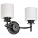 Vanity Nuvo 60-8032 Warren - 2 Light Vanity - Gun Metal with Satin White Glass - Gun Metal Finish Nuvo