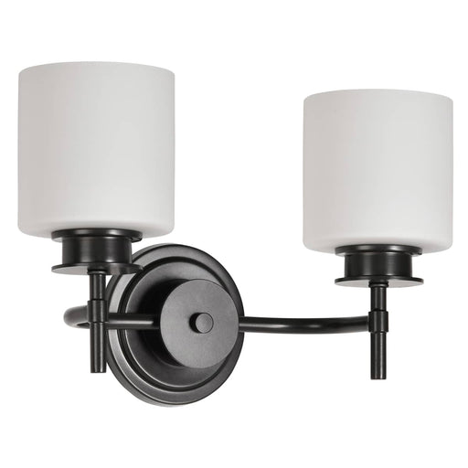 Vanity Nuvo 60-8032 Warren - 2 Light Vanity - Gun Metal with Satin White Glass - Gun Metal Finish Nuvo