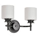 Vanity Nuvo 60-8032 Warren - 2 Light Vanity - Gun Metal with Satin White Glass - Gun Metal Finish Nuvo