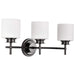 Vanity Nuvo 60-8033 Warren - 3 Light Vanity - Gun Metal with Satin White Glass - Gun Metal Finish Nuvo