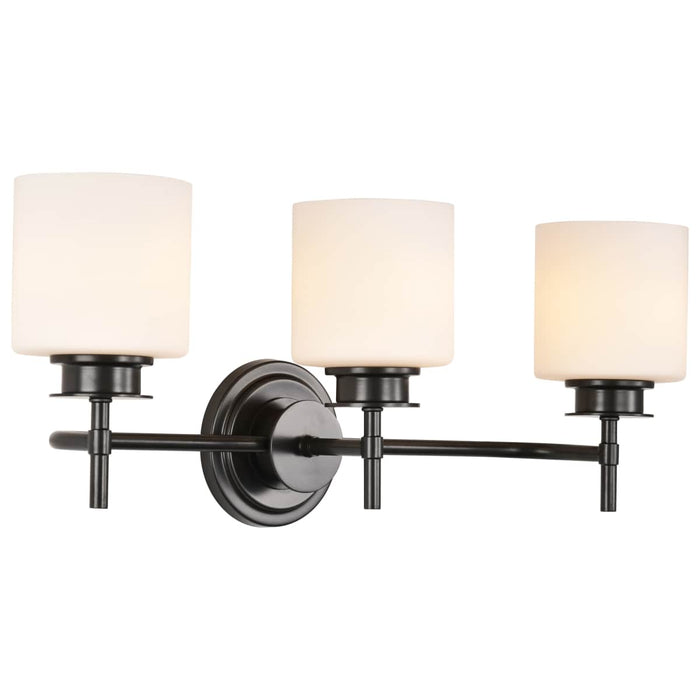 Vanity Nuvo 60-8033 Warren - 3 Light Vanity - Gun Metal with Satin White Glass - Gun Metal Finish Nuvo