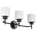 Vanity Nuvo 60-8033 Warren - 3 Light Vanity - Gun Metal with Satin White Glass - Gun Metal Finish Nuvo