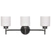 Vanity Nuvo 60-8033 Warren - 3 Light Vanity - Gun Metal with Satin White Glass - Gun Metal Finish Nuvo
