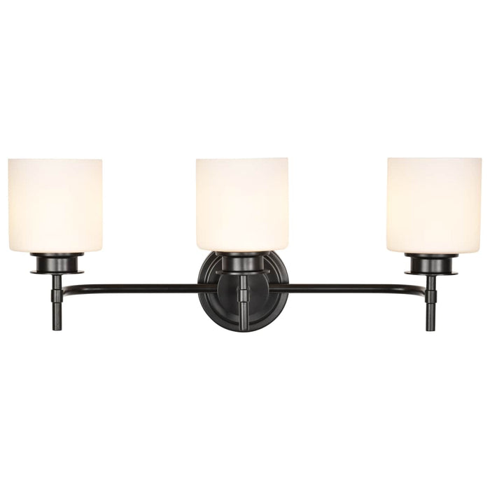 Vanity Nuvo 60-8033 Warren - 3 Light Vanity - Gun Metal with Satin White Glass - Gun Metal Finish Nuvo