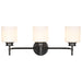 Vanity Nuvo 60-8033 Warren - 3 Light Vanity - Gun Metal with Satin White Glass - Gun Metal Finish Nuvo