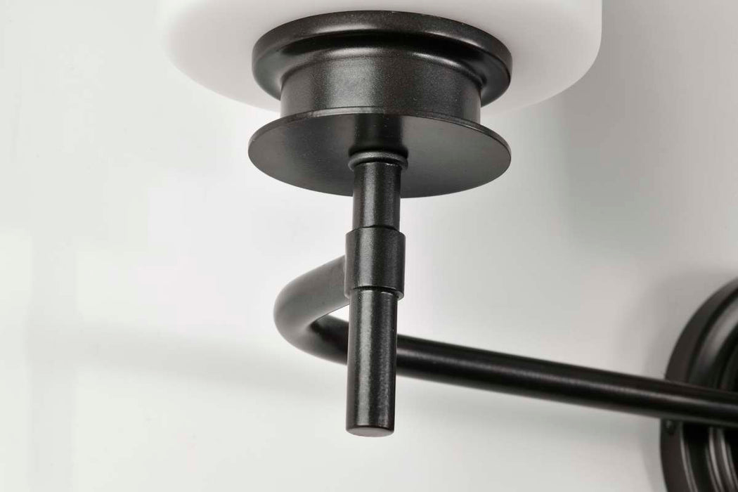 Vanity Nuvo 60-8033 Warren - 3 Light Vanity - Gun Metal with Satin White Glass - Gun Metal Finish Nuvo