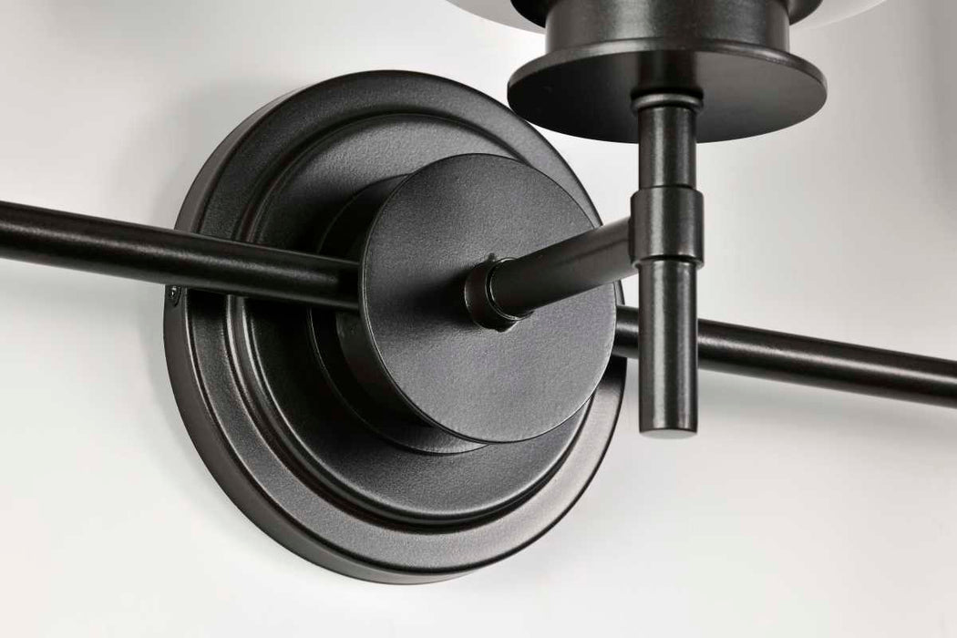 Vanity Nuvo 60-8033 Warren - 3 Light Vanity - Gun Metal with Satin White Glass - Gun Metal Finish Nuvo