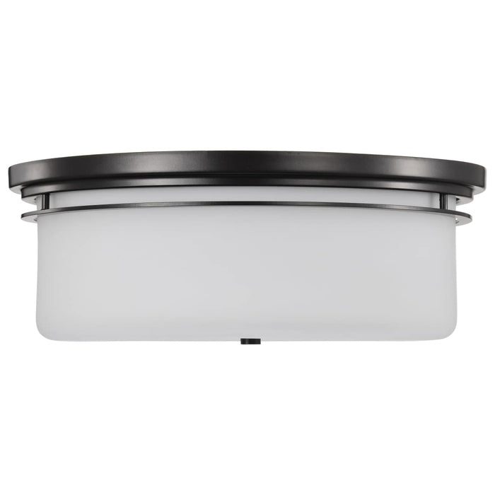 Flush Mount Nuvo 60-8034 Warren - 15 Inch Flush Mount - Gun Metal with Satin White Glass - Gun Metal Finish Nuvo