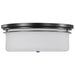 Flush Mount Nuvo 60-8034 Warren - 15 Inch Flush Mount - Gun Metal with Satin White Glass - Gun Metal Finish Nuvo