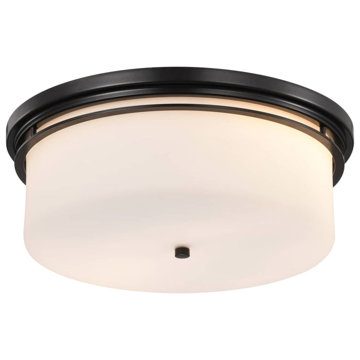 Flush Mount Nuvo 60-8034 Warren - 15 Inch Flush Mount - Gun Metal with Satin White Glass - Gun Metal Finish Nuvo
