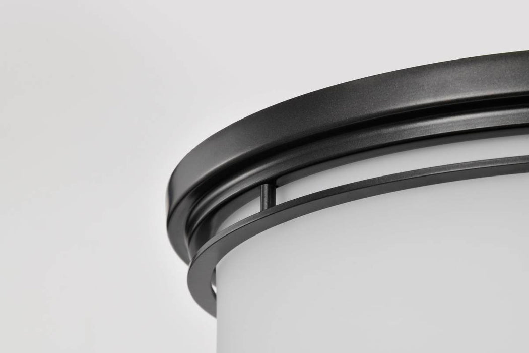 Flush Mount Nuvo 60-8034 Warren - 15 Inch Flush Mount - Gun Metal with Satin White Glass - Gun Metal Finish Nuvo