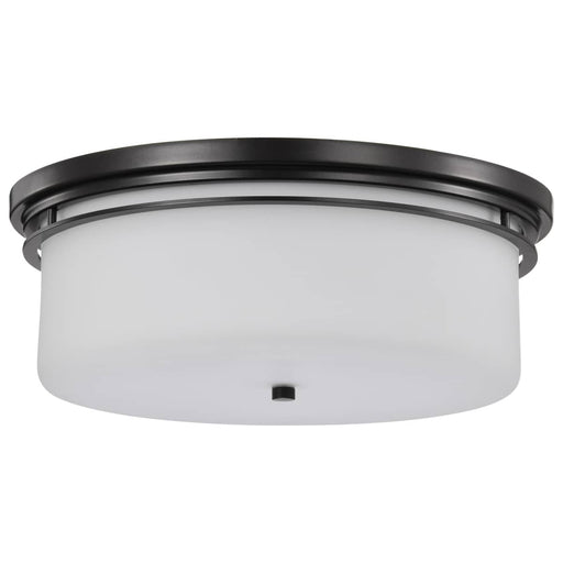 Flush Mount Nuvo 60-8034 Warren - 15 Inch Flush Mount - Gun Metal with Satin White Glass - Gun Metal Finish Nuvo