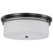 Flush Mount Nuvo 60-8034 Warren - 15 Inch Flush Mount - Gun Metal with Satin White Glass - Gun Metal Finish Nuvo