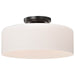 Semi Flush Nuvo 60-8035 Warren - 13 Inch Semi Flush Mount - Gun Metal with Satin White Glass - Gun Metal Finish Nuvo