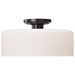 Semi Flush Nuvo 60-8035 Warren - 13 Inch Semi Flush Mount - Gun Metal with Satin White Glass - Gun Metal Finish Nuvo