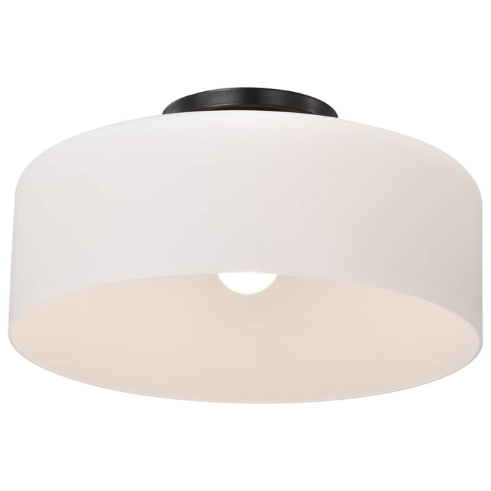 Semi Flush Nuvo 60-8035 Warren - 13 Inch Semi Flush Mount - Gun Metal with Satin White Glass - Gun Metal Finish Nuvo