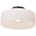 Semi Flush Nuvo 60-8035 Warren - 13 Inch Semi Flush Mount - Gun Metal with Satin White Glass - Gun Metal Finish Nuvo