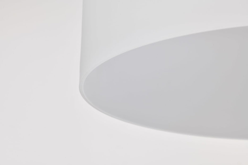 Semi Flush Nuvo 60-8035 Warren - 13 Inch Semi Flush Mount - Gun Metal with Satin White Glass - Gun Metal Finish Nuvo