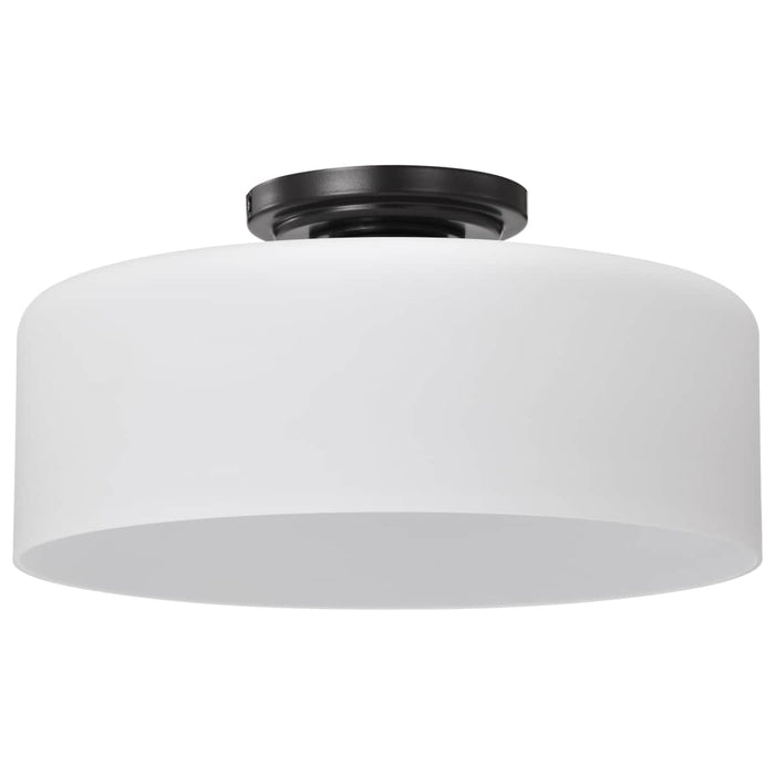 Semi Flush Nuvo 60-8035 Warren - 13 Inch Semi Flush Mount - Gun Metal with Satin White Glass - Gun Metal Finish Nuvo