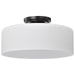 Semi Flush Nuvo 60-8035 Warren - 13 Inch Semi Flush Mount - Gun Metal with Satin White Glass - Gun Metal Finish Nuvo