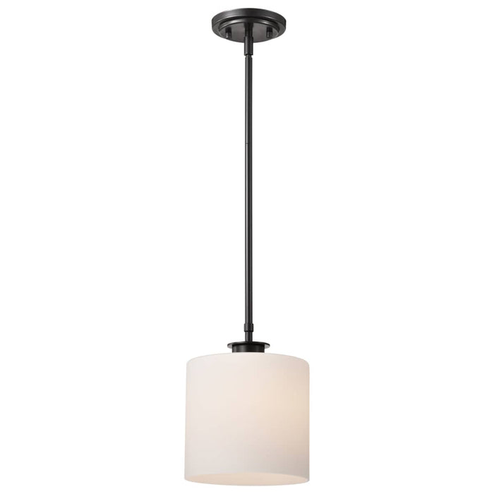 Pendant Nuvo 60-8036 Warren - 8 Inch Pendant - Gun Metal with Satin White Glass - Gun Metal Finish Nuvo