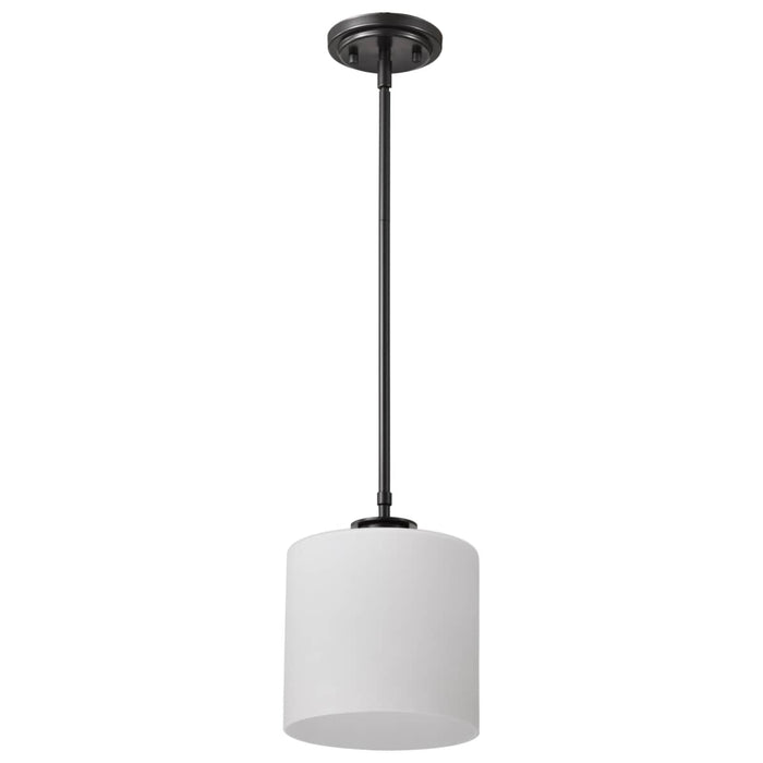 Pendant Nuvo 60-8036 Warren - 8 Inch Pendant - Gun Metal with Satin White Glass - Gun Metal Finish Nuvo