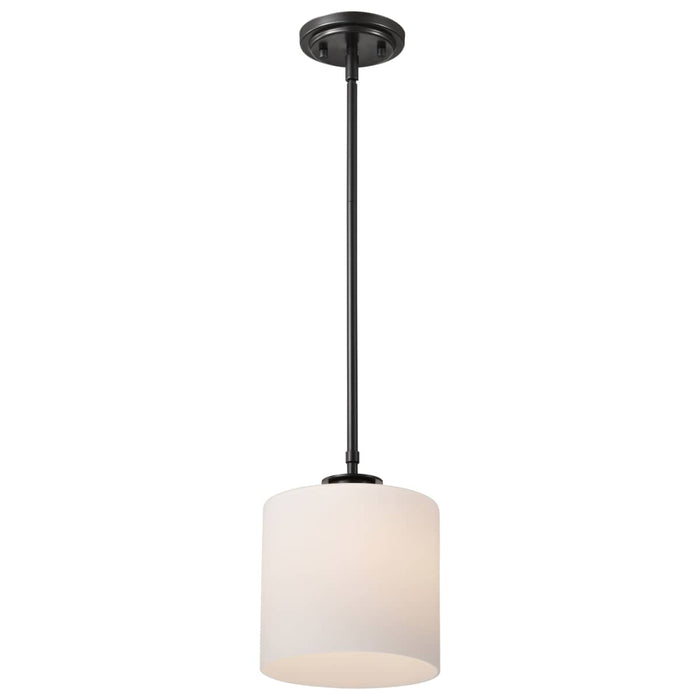 Pendant Nuvo 60-8036 Warren - 8 Inch Pendant - Gun Metal with Satin White Glass - Gun Metal Finish Nuvo