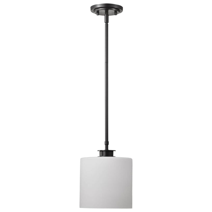 Pendant Nuvo 60-8036 Warren - 8 Inch Pendant - Gun Metal with Satin White Glass - Gun Metal Finish Nuvo