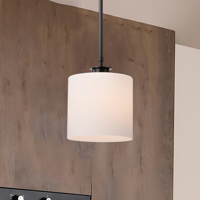 Pendant Nuvo 60-8036 Warren - 8 Inch Pendant - Gun Metal with Satin White Glass - Gun Metal Finish Nuvo
