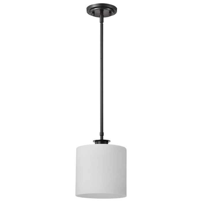 Pendant Nuvo 60-8036 Warren - 8 Inch Pendant - Gun Metal with Satin White Glass - Gun Metal Finish Nuvo